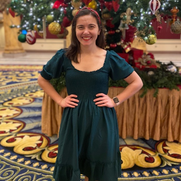 Hill House Louisa Nap Dress in green crepe - Picture 3 of 3